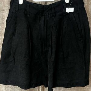 Free People Black Linen Shorts